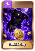 Card featuring 'Darktide Pup', a Midnight element digital collectible