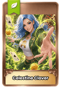 Card featuring 'Celestine Clover', a Nature element digital collectible